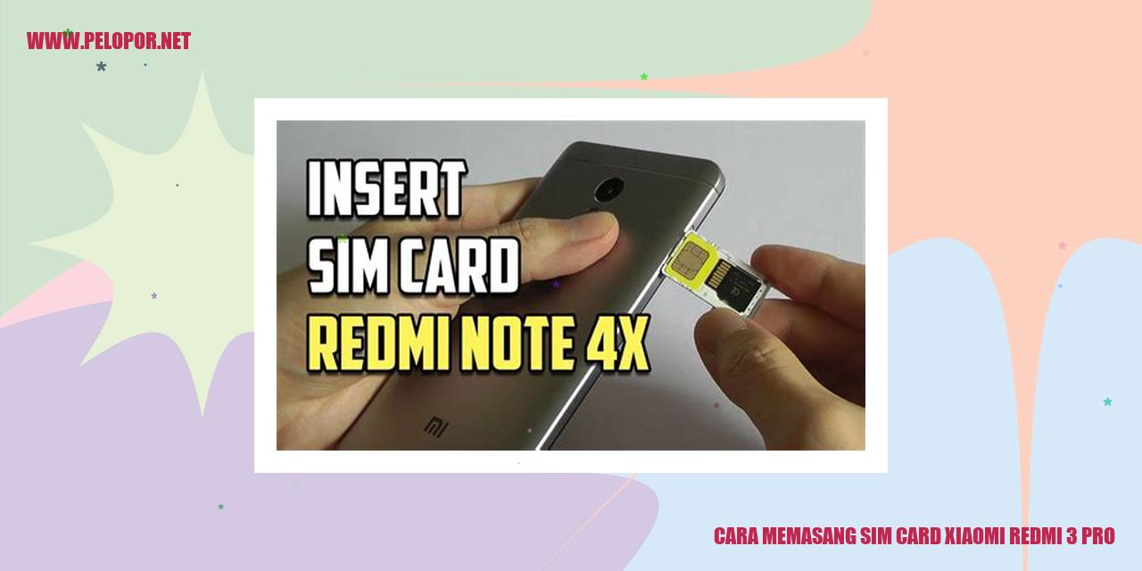 Cara Memasang SIM Card Xiaomi Redmi 3 Pro